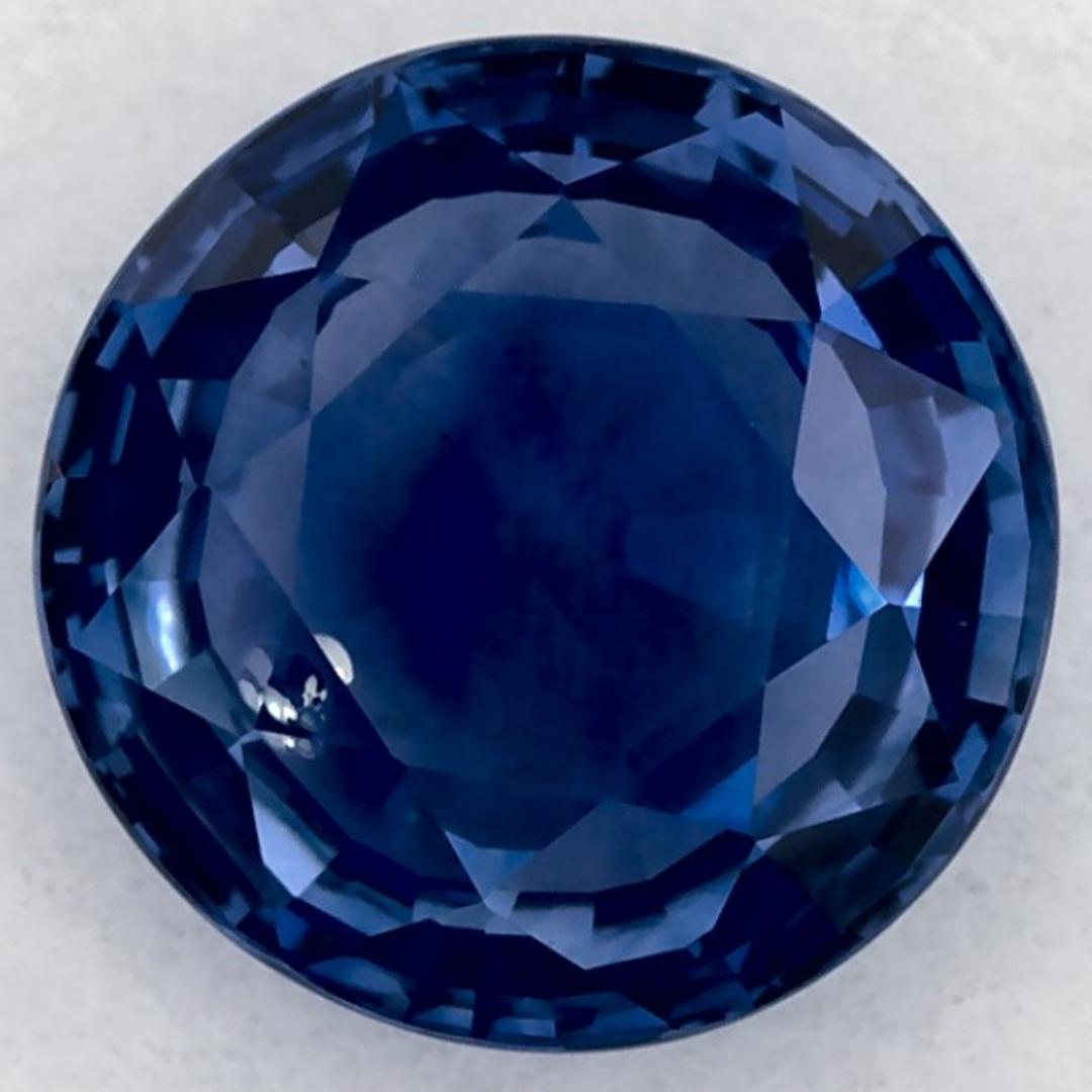 1.63 Karat Blauer runder Saphir, loser Edelstein (Rundschliff) im Angebot