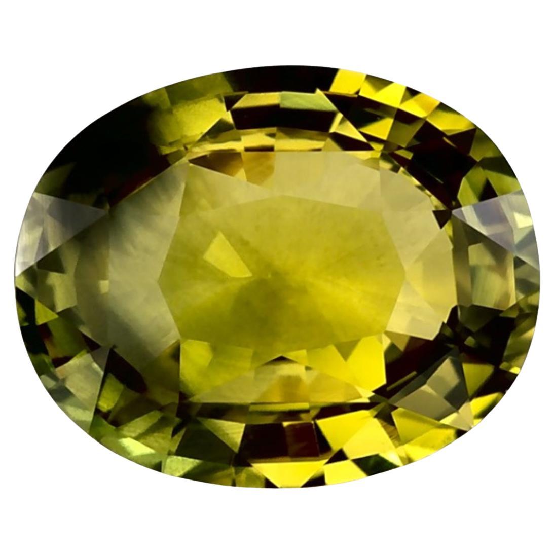 1.63 Ct Green Sapphire Oval Loose Gemstone For Sale