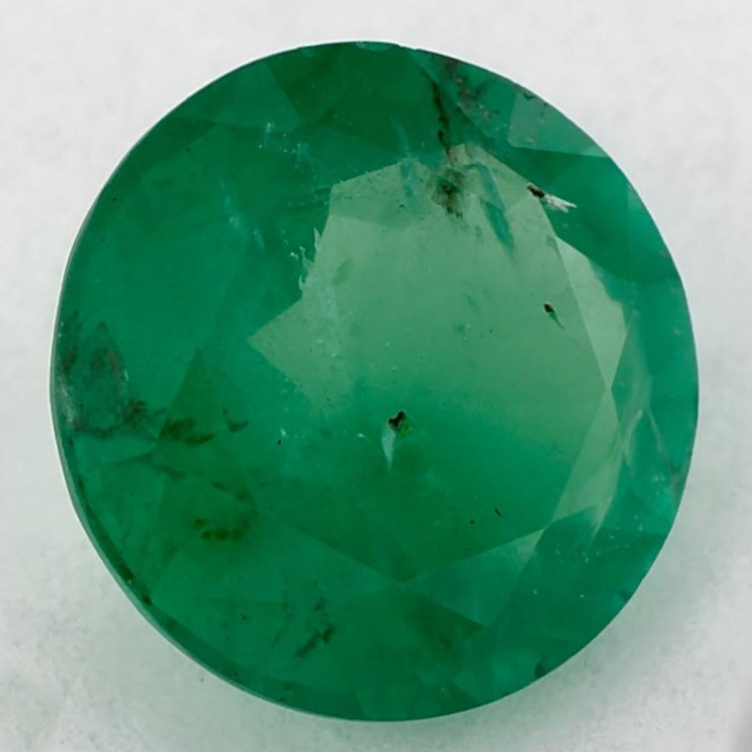 Round Cut 1.63 Carat Natural Emerald Round Loose Gemstone For Sale