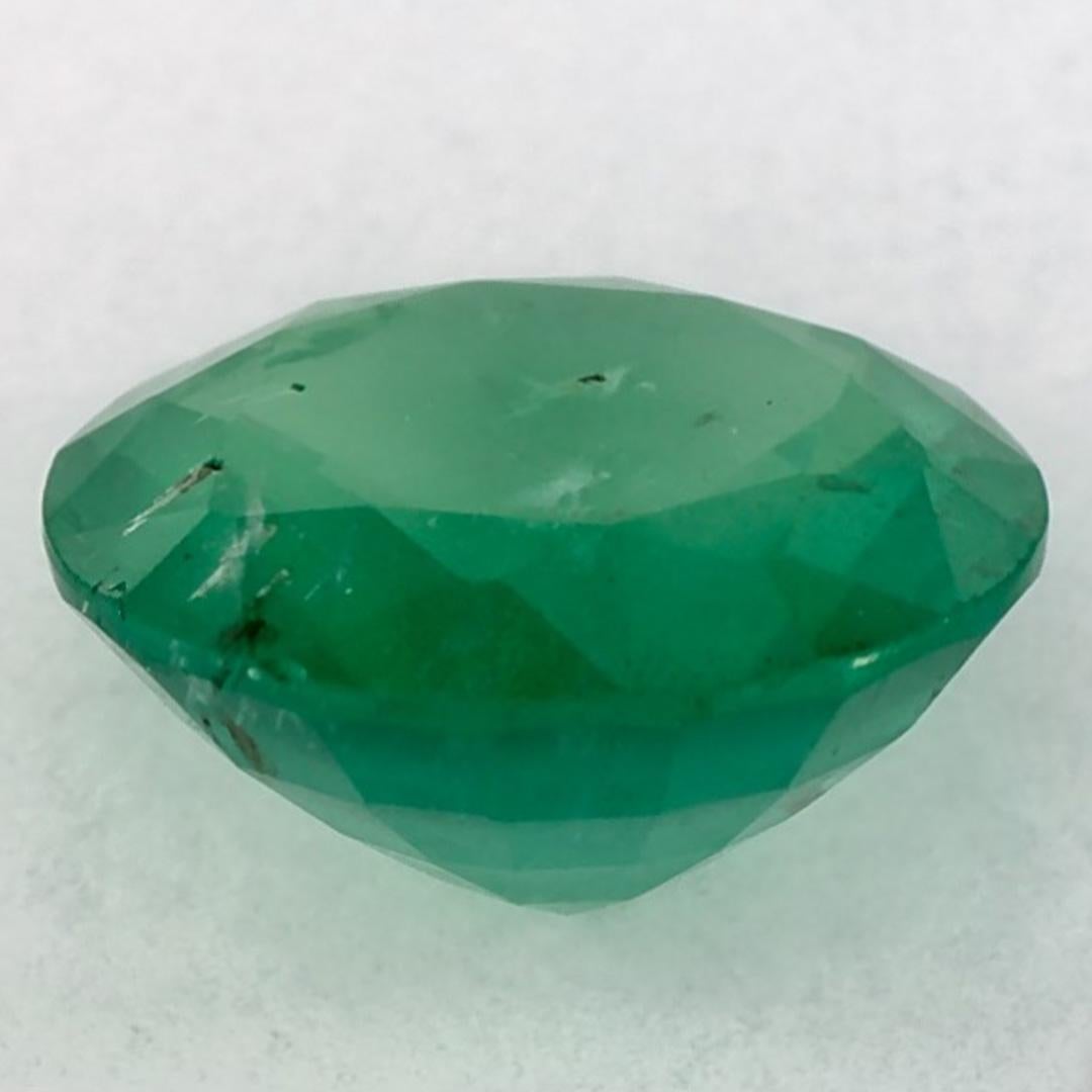 1.63 Carat Natural Emerald Round Loose Gemstone In New Condition For Sale In Fort Lee, NJ