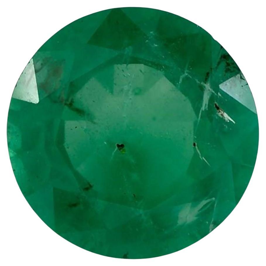1.63 Carat Natural Emerald Round Loose Gemstone For Sale