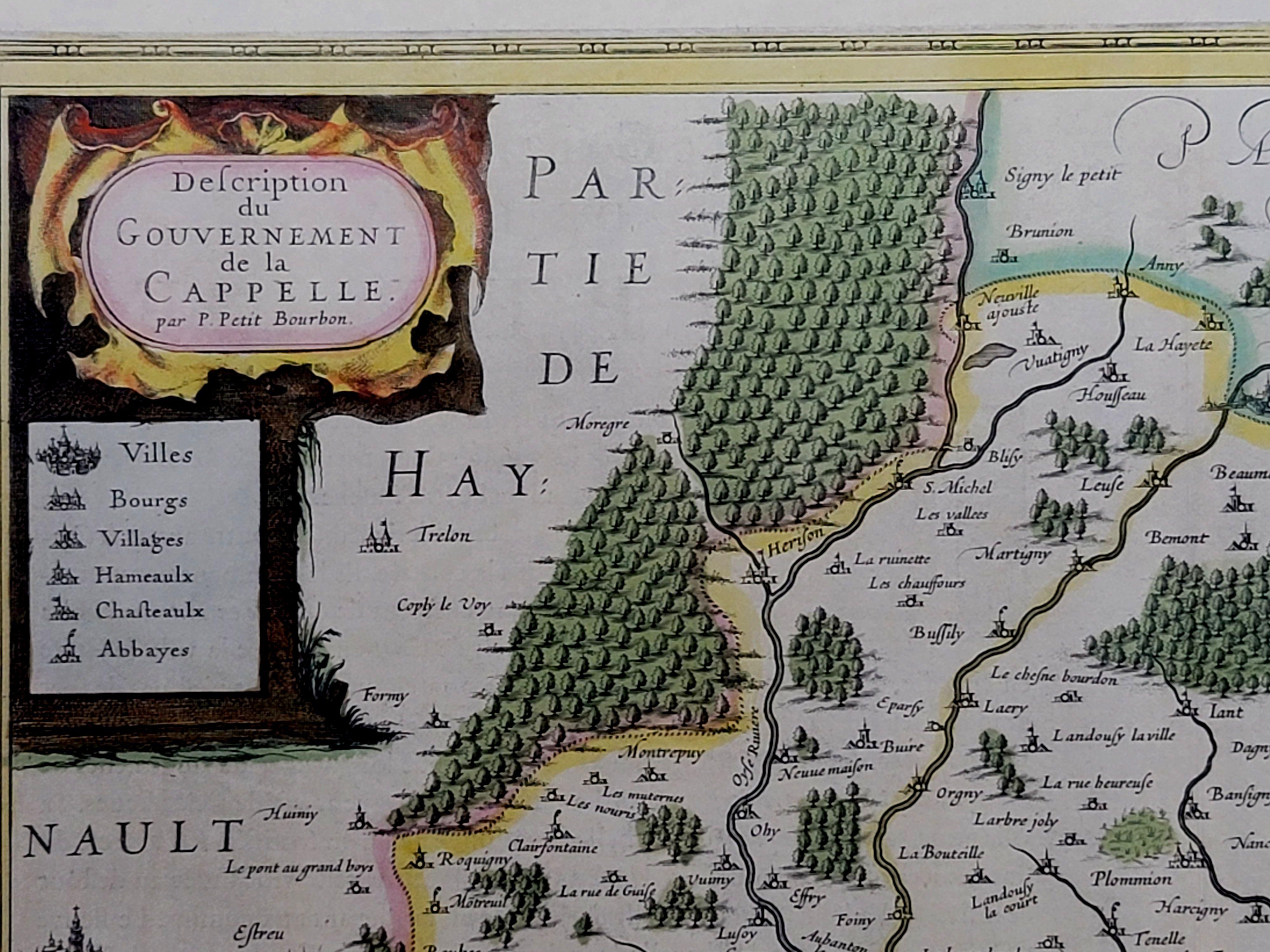 Painted 1630 Pierre Petit map 