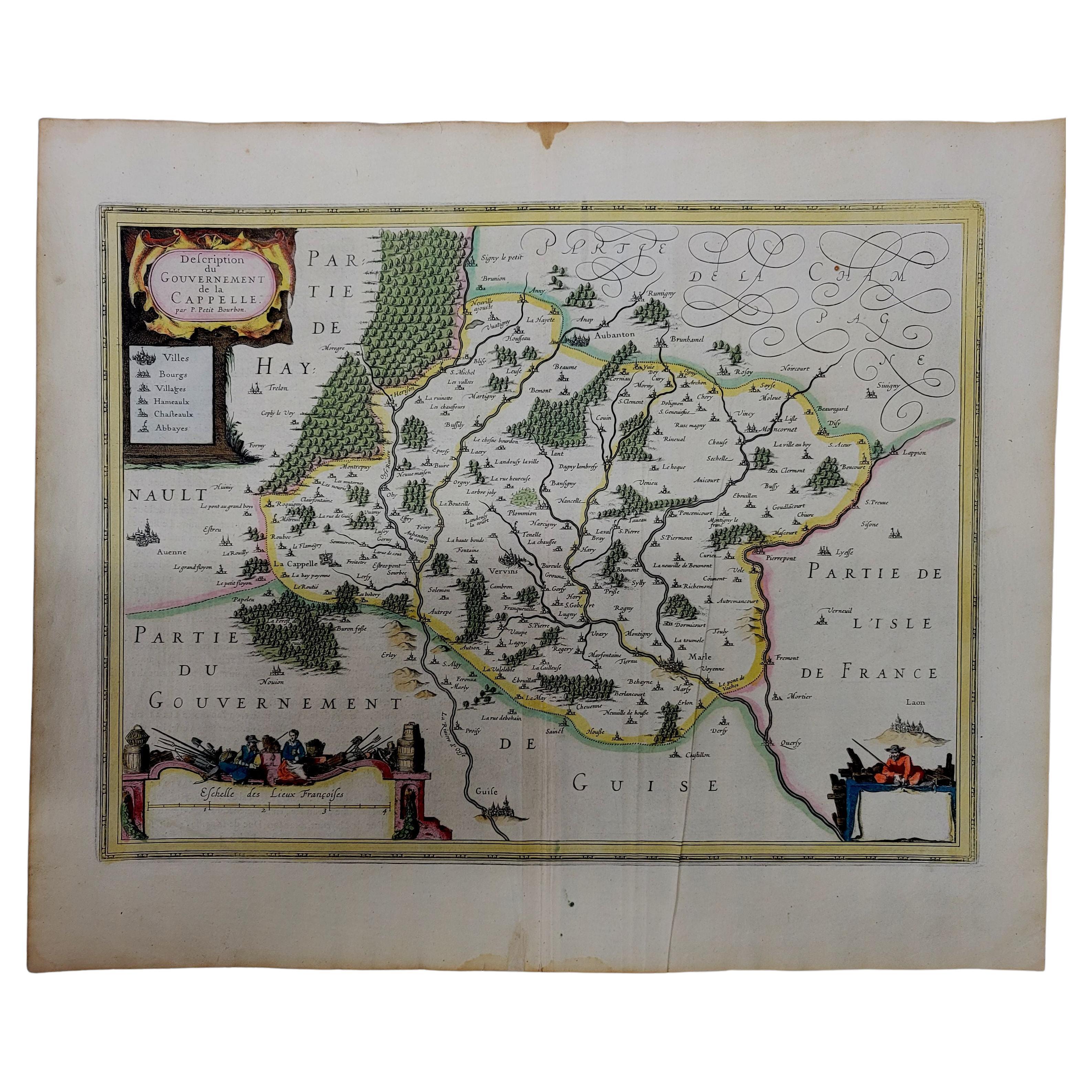 Carte du Gouvernement de la Capelle de Pierre Petit 1630 Ric0010