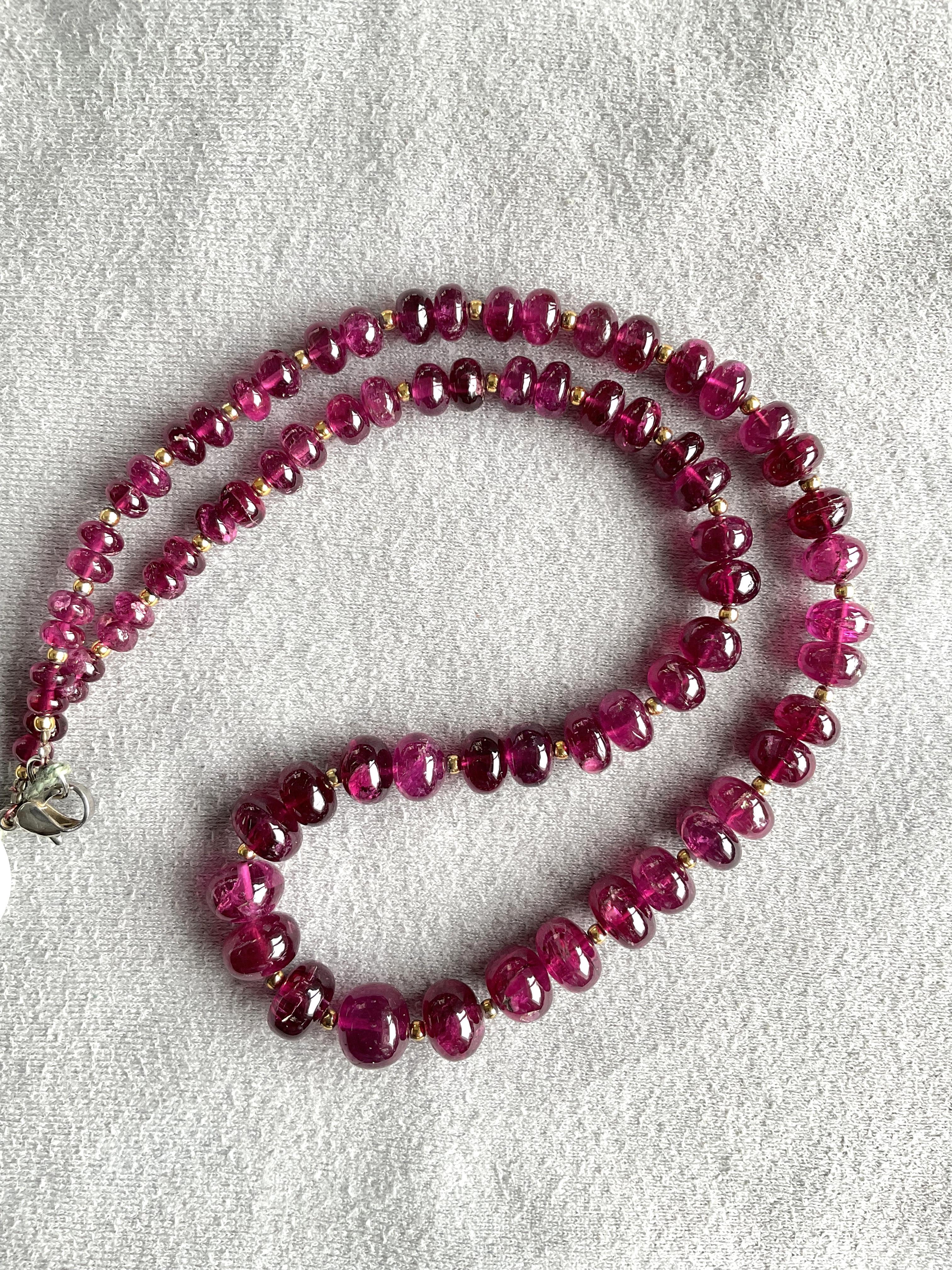 163.00 Carats Rubellite Tourmaline Necklace Fine Jewelry Natural Gemstone Beads For Sale 2