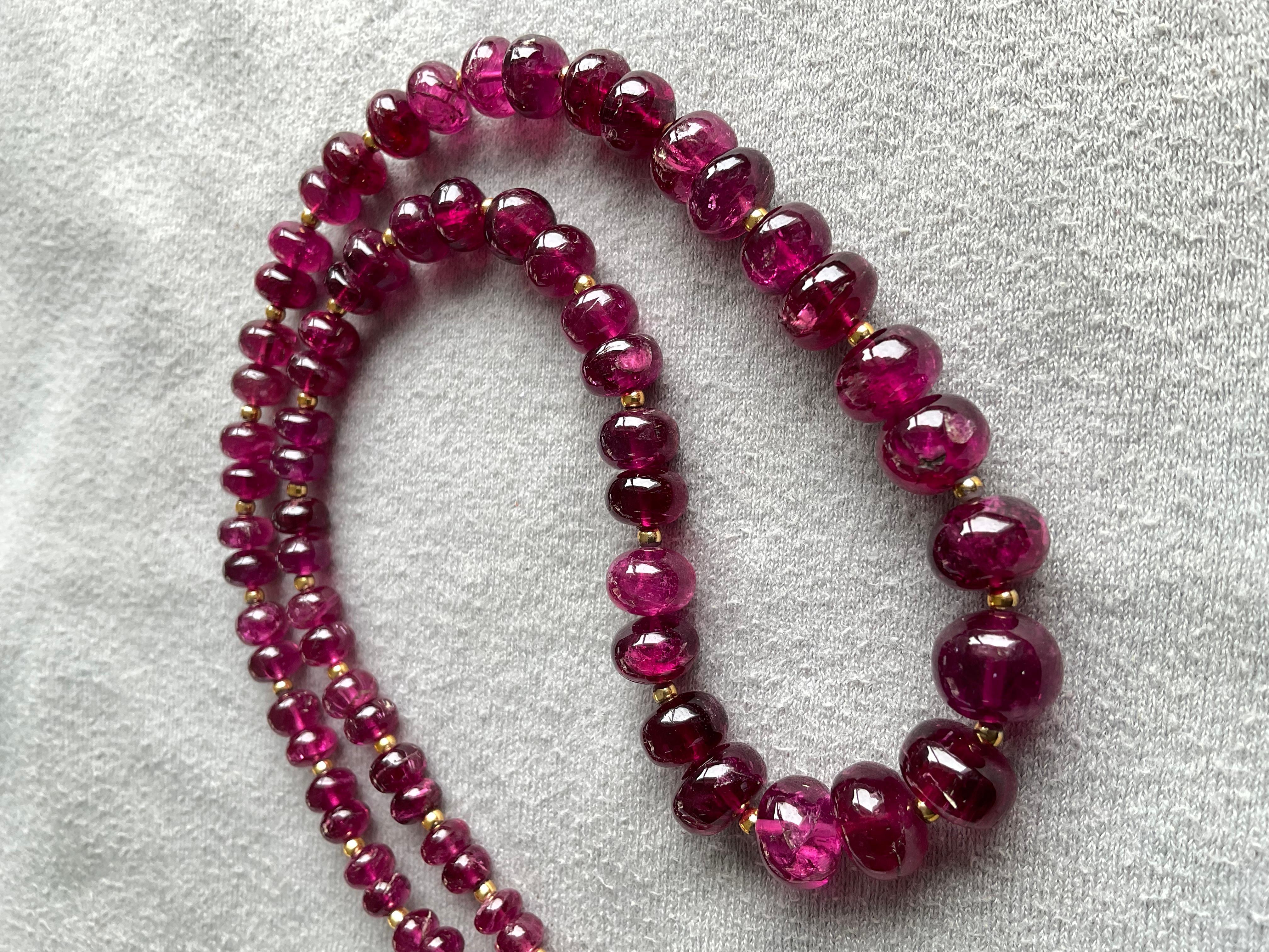 163.00 Carats Rubellite Tourmaline Necklace Fine Jewelry Natural Gemstone Beads For Sale 3