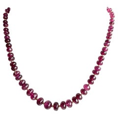 163,00 Carati Collana di tormalina rubellite Gioielli di pregio Perle di pietra naturale