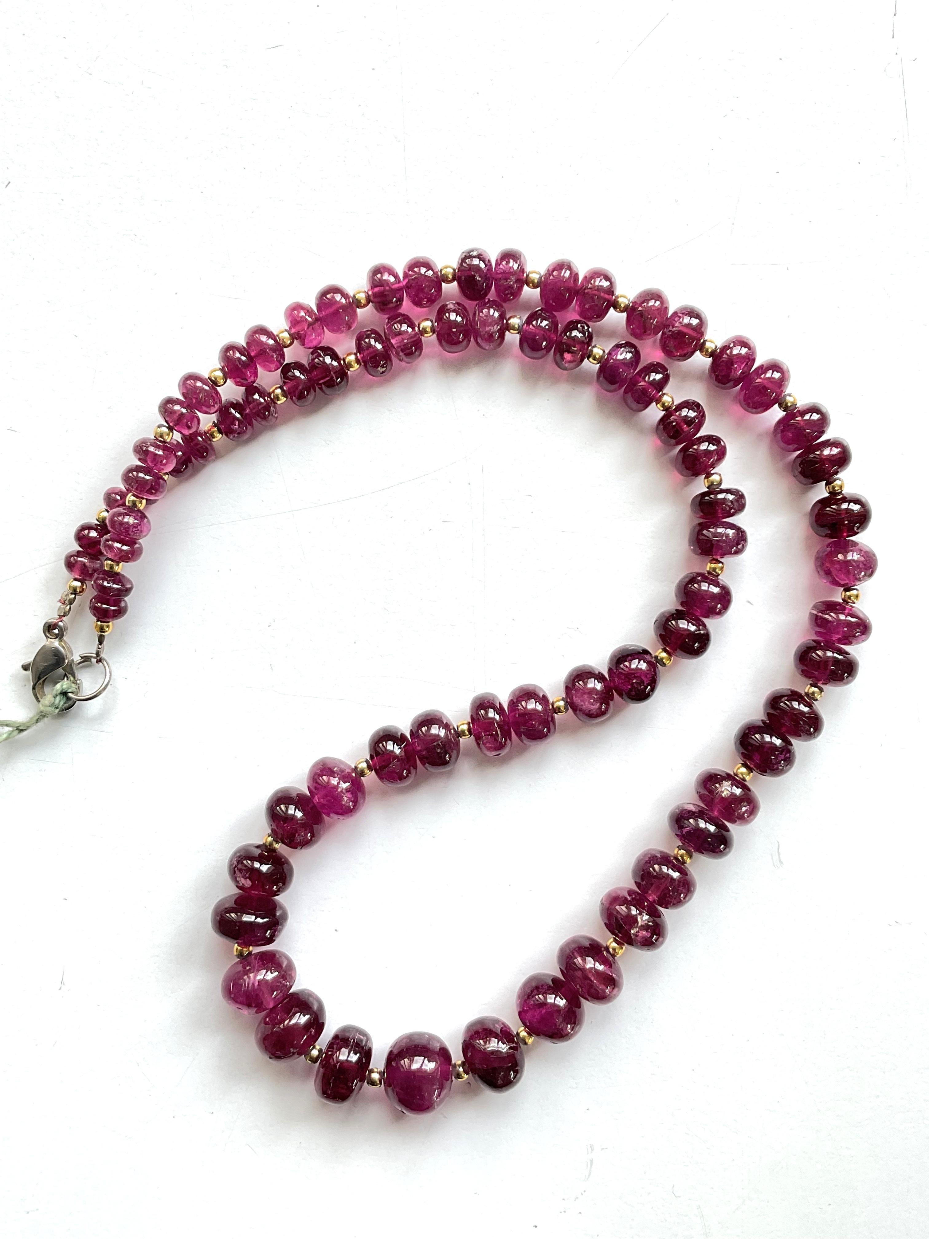 Women's or Men's 163.00 Carats Rubellite Tourmaline Plain Beads For Top Fine Jewelry Natural Gem For Sale