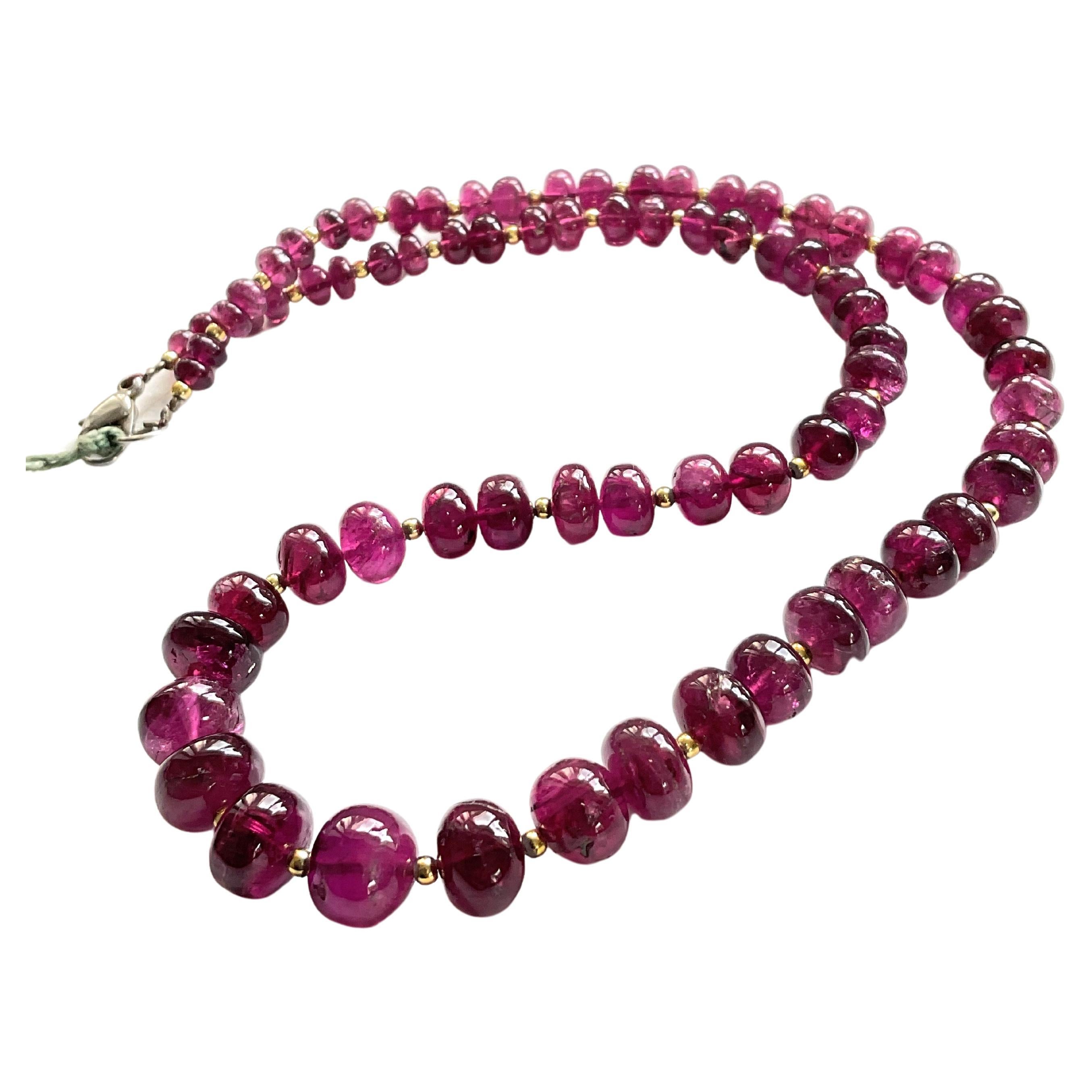 163.00 Carats Rubellite Tourmaline Plain Beads For Top Fine Jewelry Natural Gem For Sale