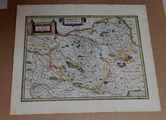 1633 Map, Entitled "La Douche De Berry, " Original Hand Colored Ric.0005