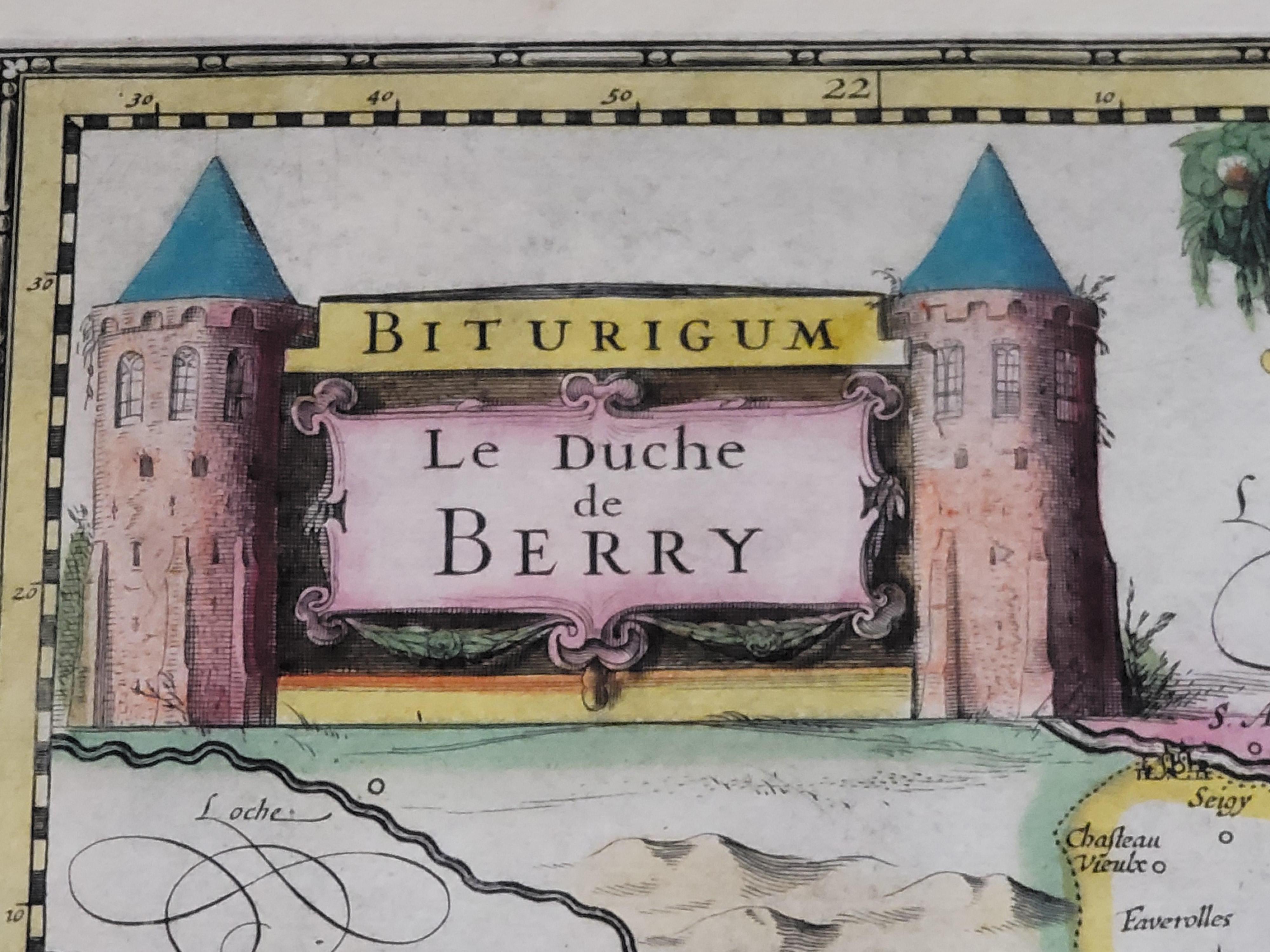 Peint Carte 1633, intitulée « La Douche De Berry », Ric.0005 en vente