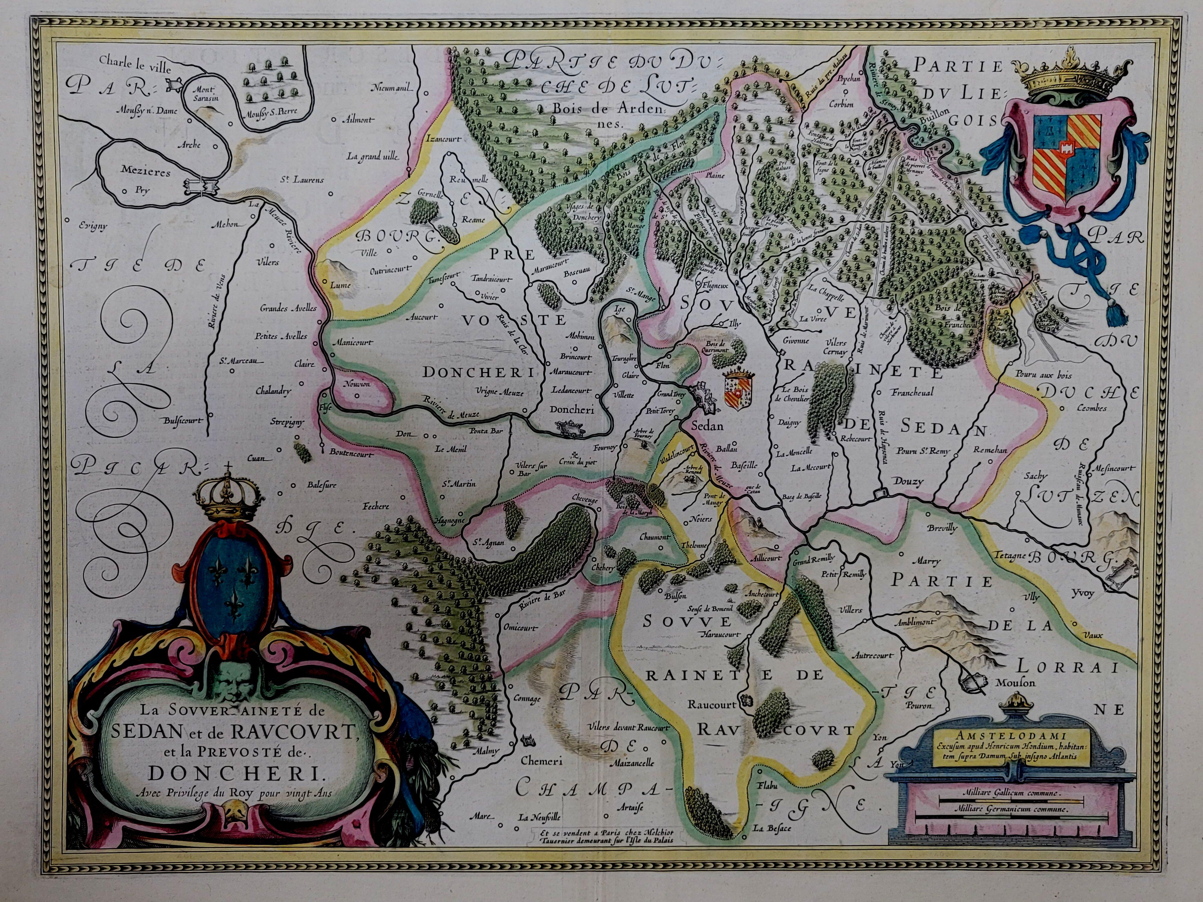 1633 Karte „“La Souverainete De Sedan Et De Raucourt, Et La Prevoste Ric0011 (Niederländisch) im Angebot