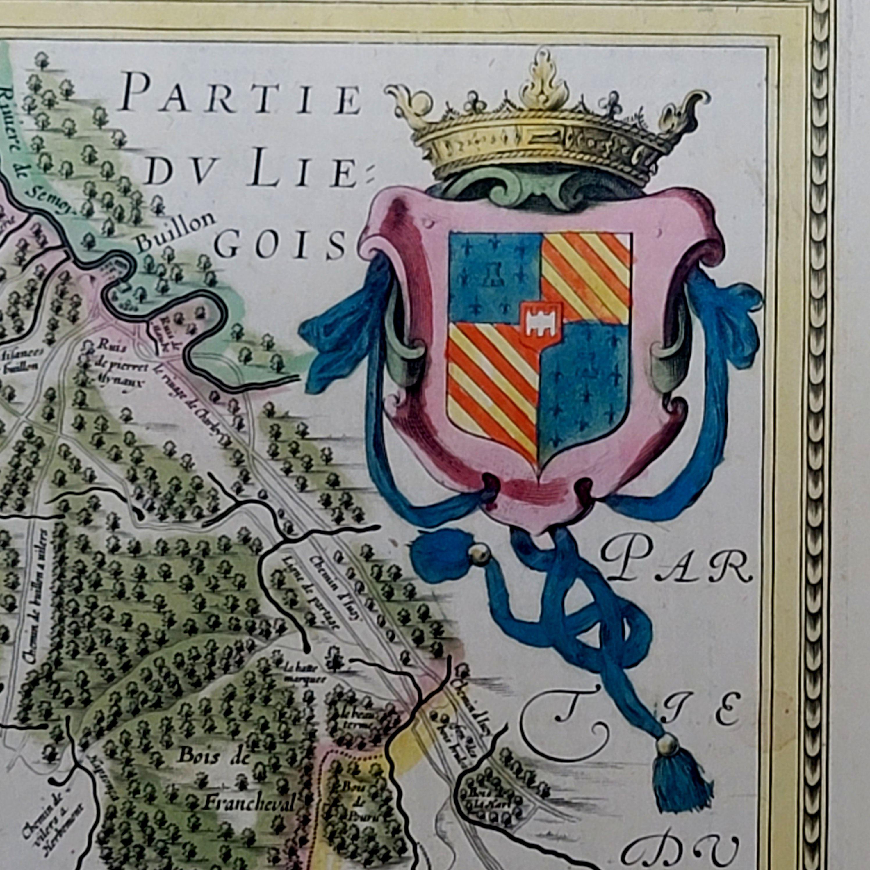 1633 Karte „“La Souverainete De Sedan Et De Raucourt, Et La Prevoste Ric0011 (Gemalt) im Angebot