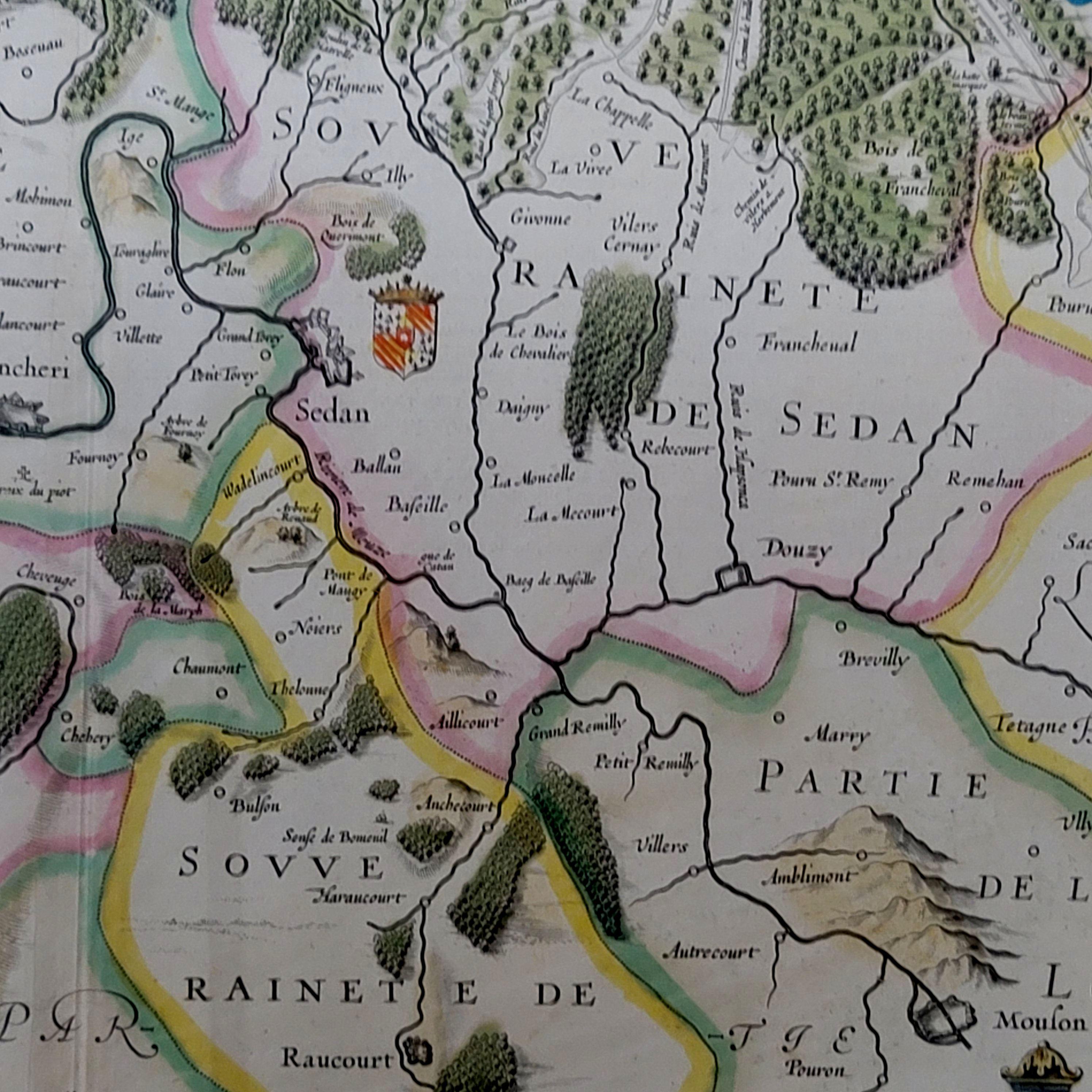 1633 Karte „“La Souverainete De Sedan Et De Raucourt, Et La Prevoste Ric0011 (Papier) im Angebot