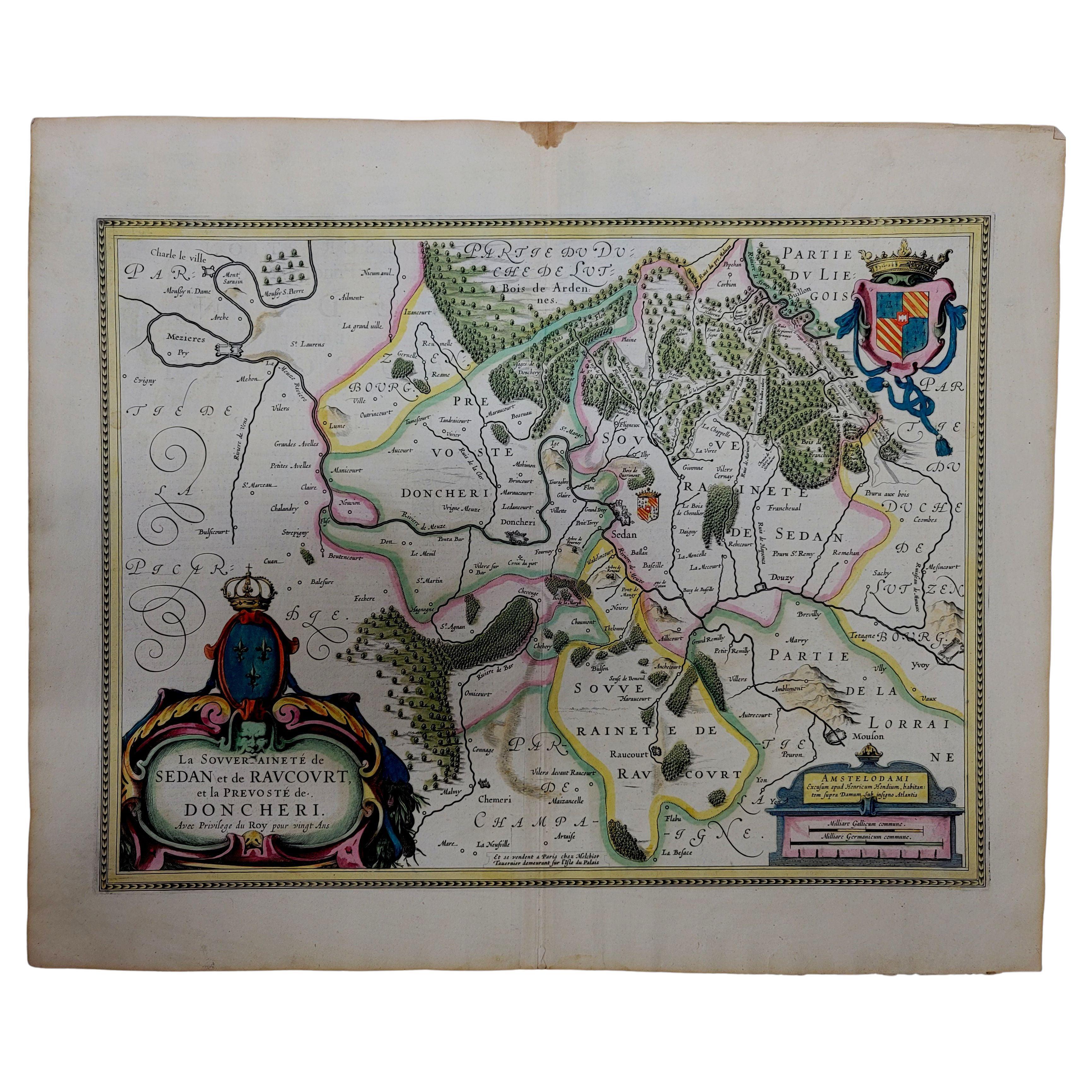 1633 Map "La Souverainete De Sedan Et De Raucourt, Et La Prevoste Ric0011 For Sale