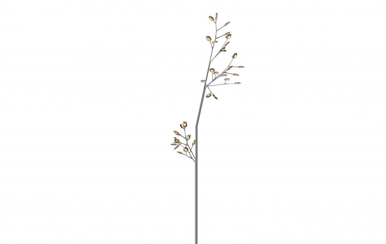 16.35 Aspen Trunk lampadaire sculptural par Bocci
Dimensions : D 122 x L 265 x H 712 cm 
MATERIAL : Verre coulé, composants électriques, composants de l'armature en acier inoxydable microbillé. 
Lampes : 1,5w LED (52,5w au total). Non graduable.