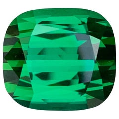 Gema natural facetada de turmalina verde en forma de cojín de 16,35 quilates