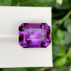 16.35 Carat Natural Loose Royal Amethyst Emerald Cut Natural Brazilian Gemstone