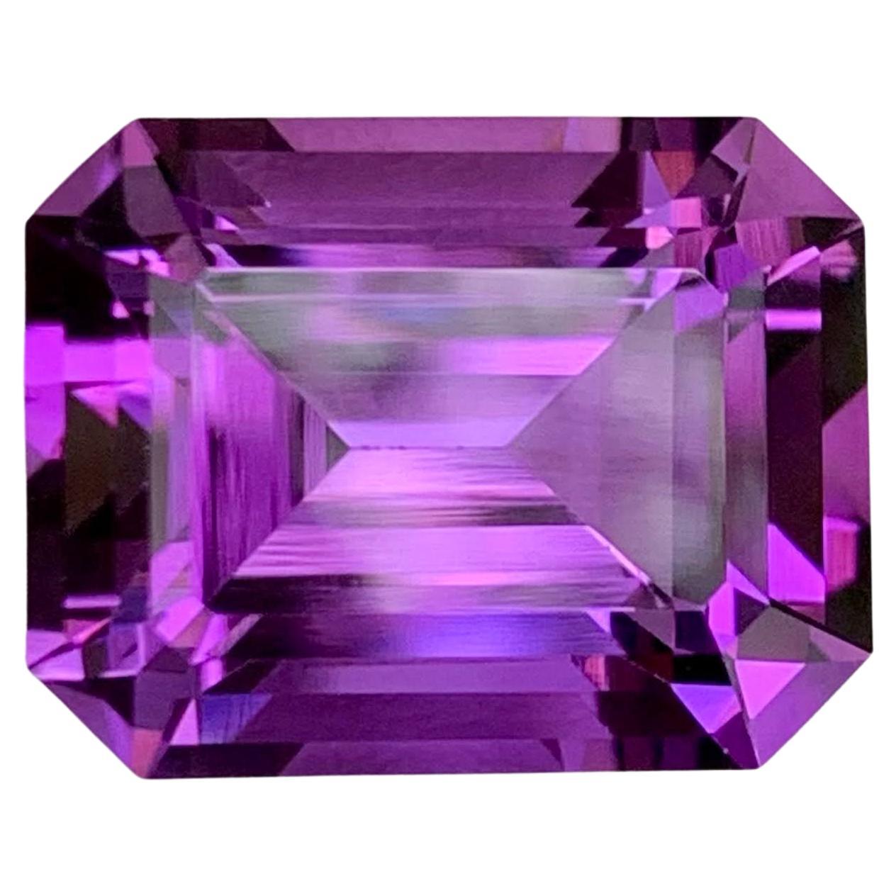 16.35 Carat Natural Loose Royal Amethyst Emerald Cut Natural Brazilian Gemstone
