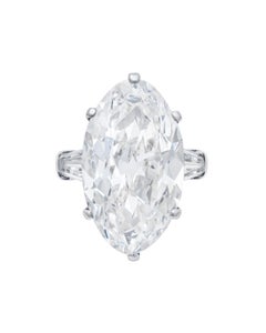 16.35 Carat Oval Statement Brilliant White  Unparalleled Brilliance Diamond Ring