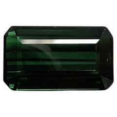 16.35 Carats dark green Tourmaline Octagon Faceted cut stone Natural Gemstone