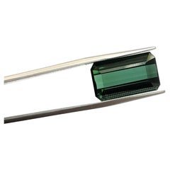 16.35 Carats dark green Tourmaline Octagon Faceted cut stone Natural Gemstone
