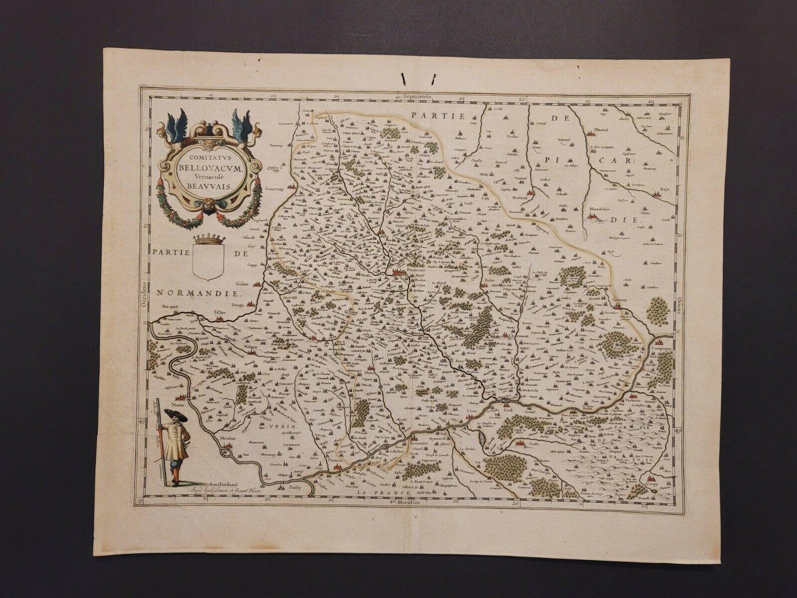 1635 Willem Blaeu map of northern France, entitled. 
