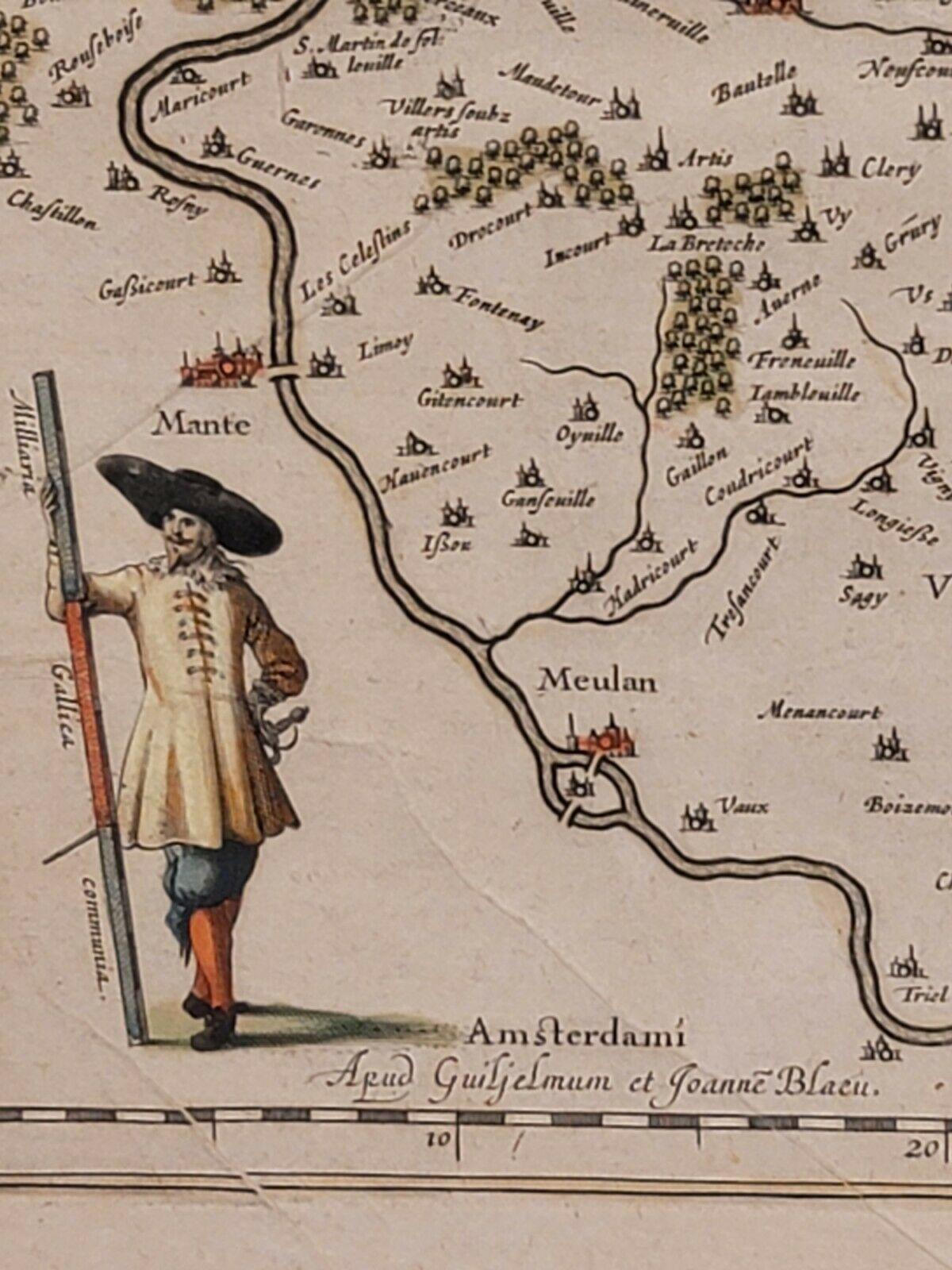 Unknown 1635 Willem Blaeu Map of Northern France