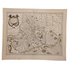 Antique 1635 Willem Blaeu Map of Northern France"Comitatvs Bellovacvm" Ric.a08