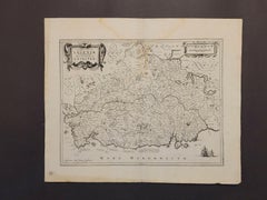 1636 Jansson Map of Ireland Entitled "Comitatus Lageniae, " Ric.a007