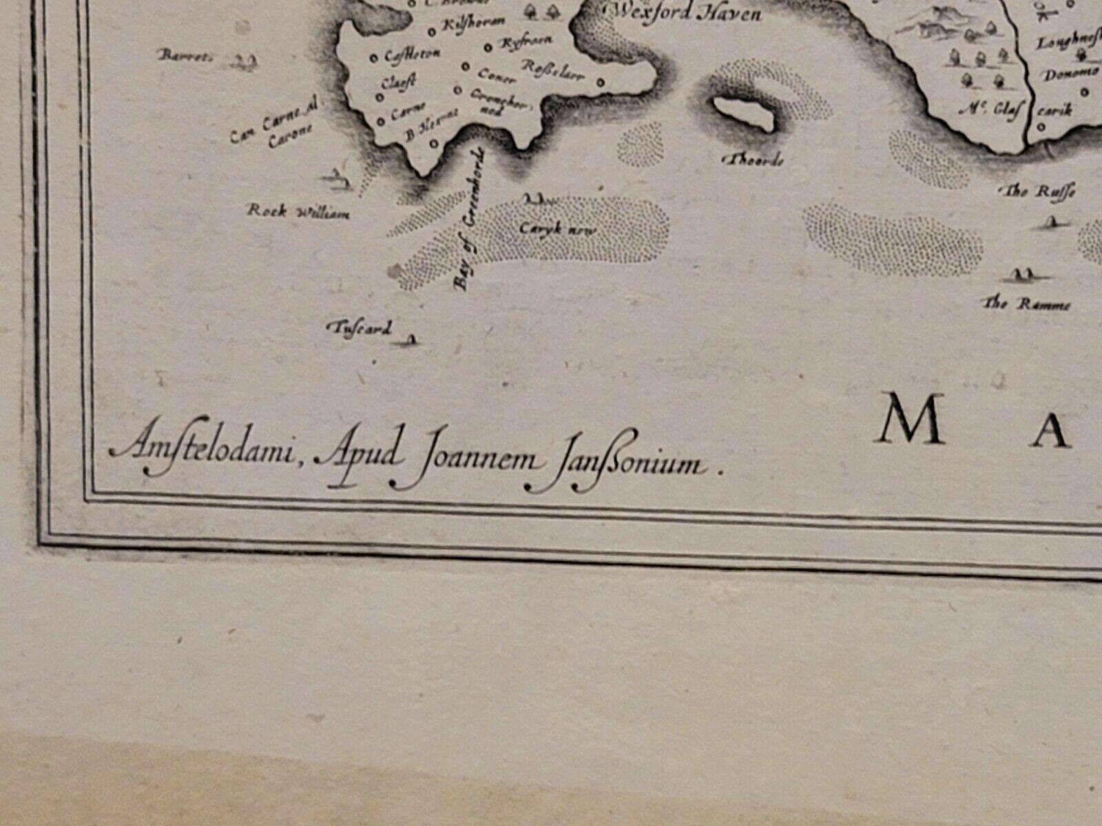 1636 Jansson Map of Ireland Entitled 
