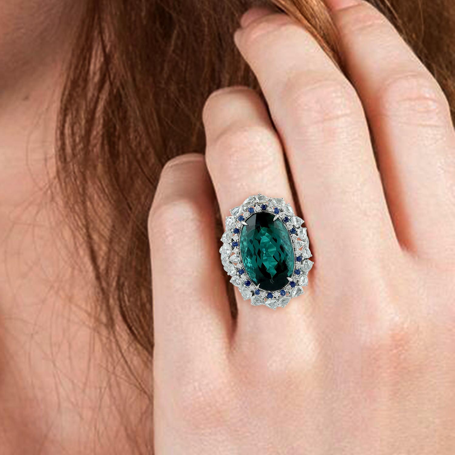 18KT:8.328g,D:1.94ct, Sapp:0.37ct,Tour:16.39ct,
