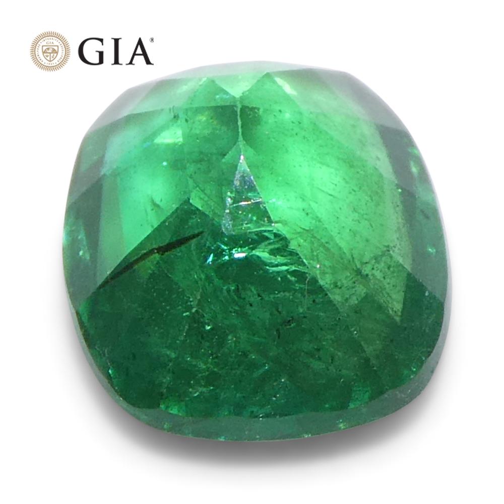 1,63 carati di smeraldo verde a cuscino certificato GIA Zambia (F2) in vendita 6