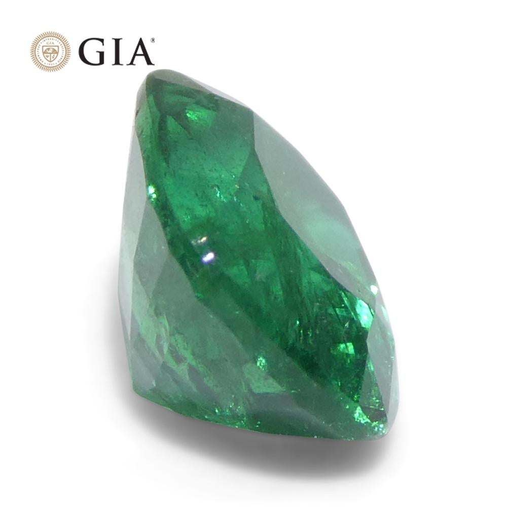 1,63 carati di smeraldo verde a cuscino certificato GIA Zambia (F2) in vendita 2