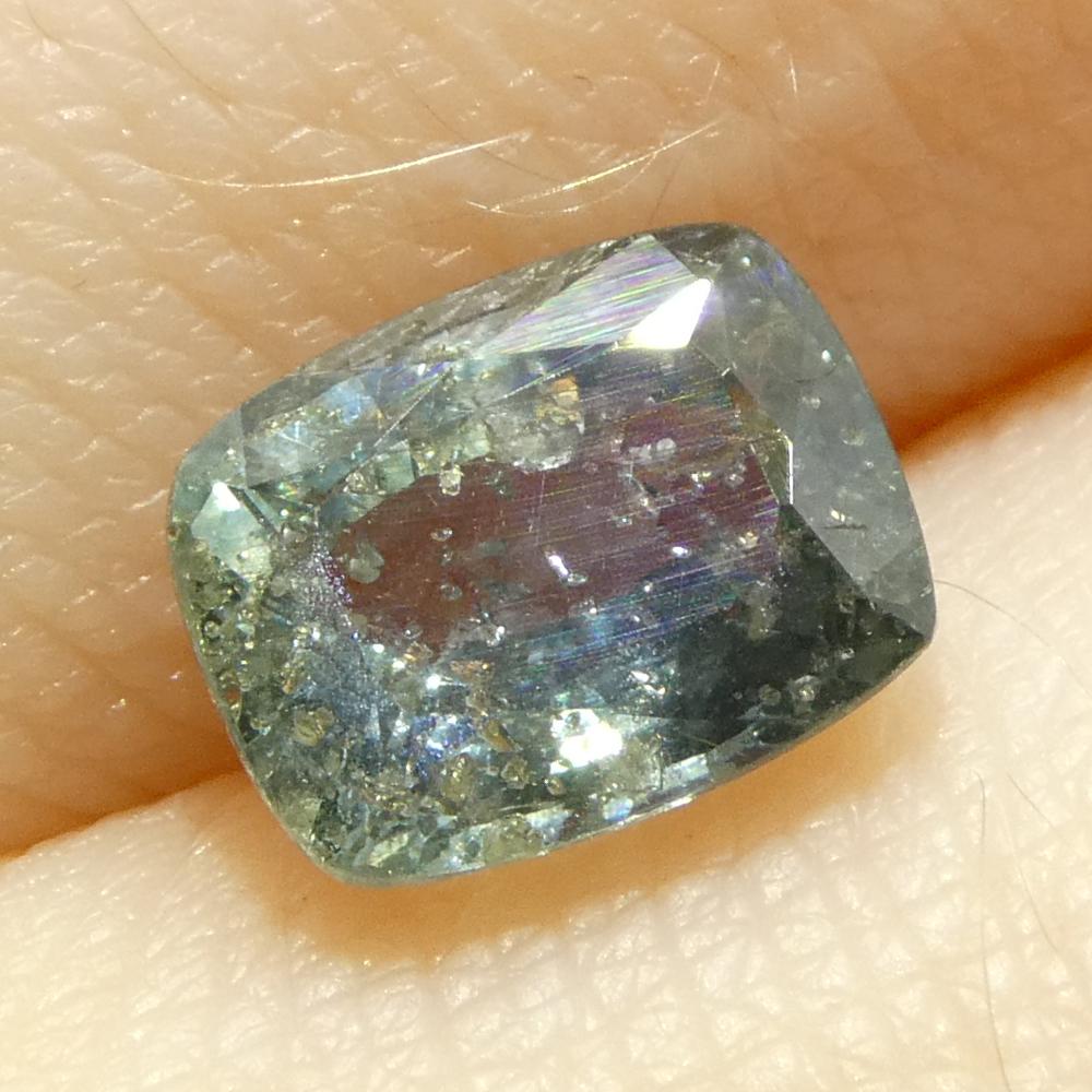 1.63ct Cushion Teal Blue Sapphire from Tanzania Unheated 7