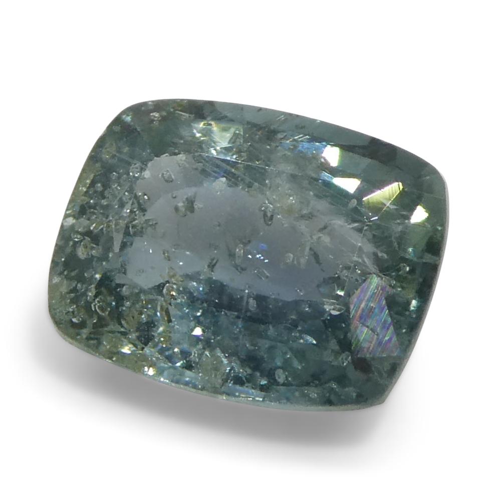 1.63ct Cushion Teal Blue Sapphire from Tanzania Unheated 2