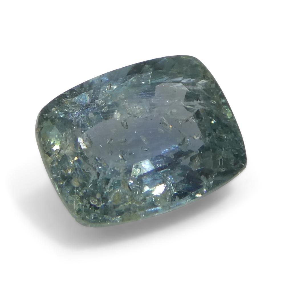 1.63ct Cushion Teal Blue Sapphire from Tanzania Unheated 3