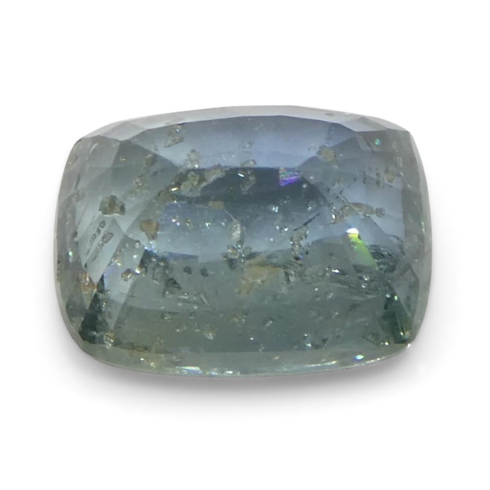 1.63ct Cushion Teal Blue Sapphire from Tanzania Unheated 4