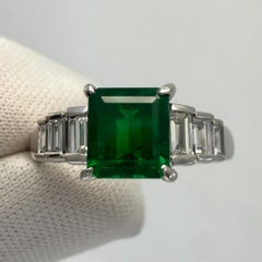 1.63ct GIA Certified Fine Colombian Emerald & Diamond Platinum Seven Stone Ring