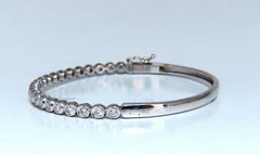 1.63 Carat Natural Round Diamonds Bezel Flush Set Bangle Bracelet 14 Karat