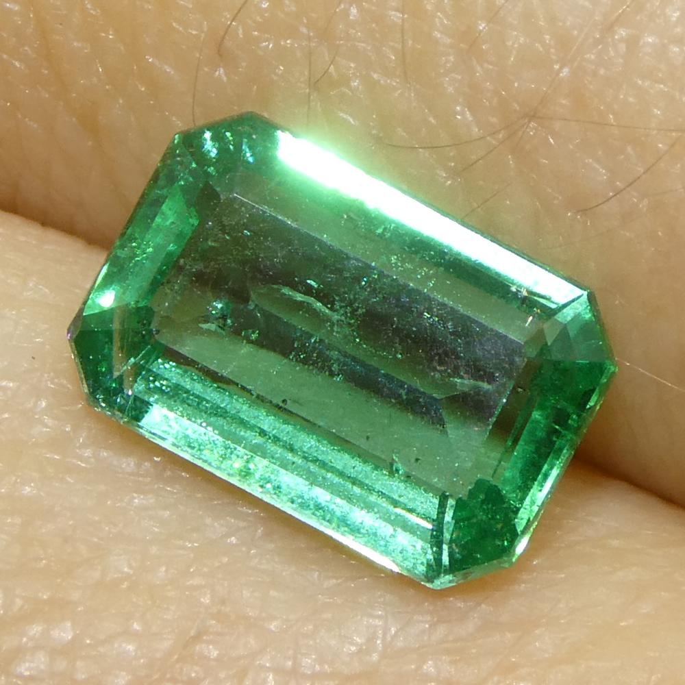 1.63ct Octagonal/Emerald Cut Green Emerald from Zambia (Émeraude verte de Zambie) en vente 7