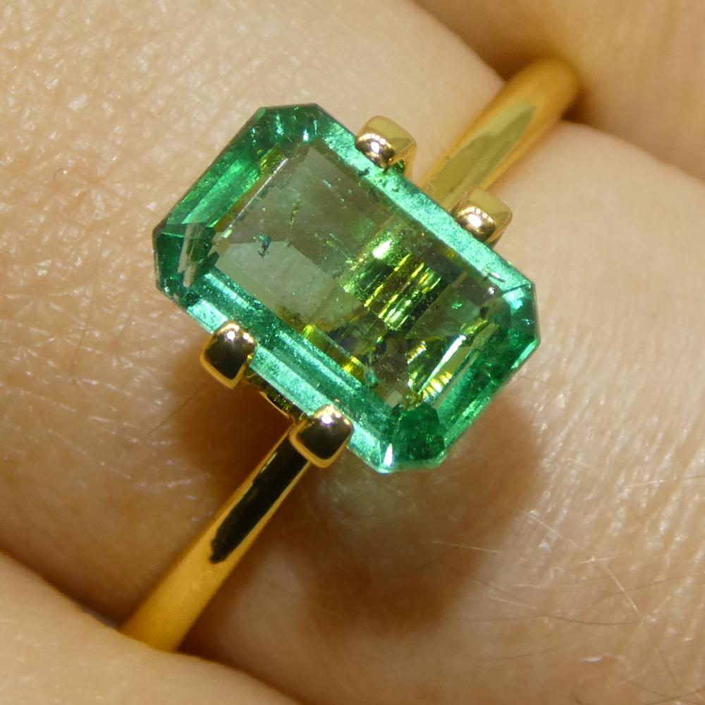 1.63ct Octagonal/Emerald Cut Green Emerald from Zambia (Émeraude verte de Zambie) en vente 8