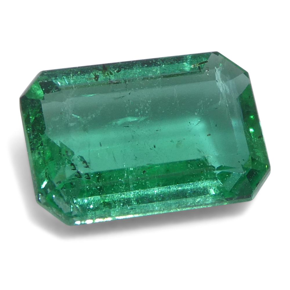 1.63ct Octagonal/Emerald Cut Green Emerald from Zambia (Émeraude verte de Zambie) Unisexe en vente