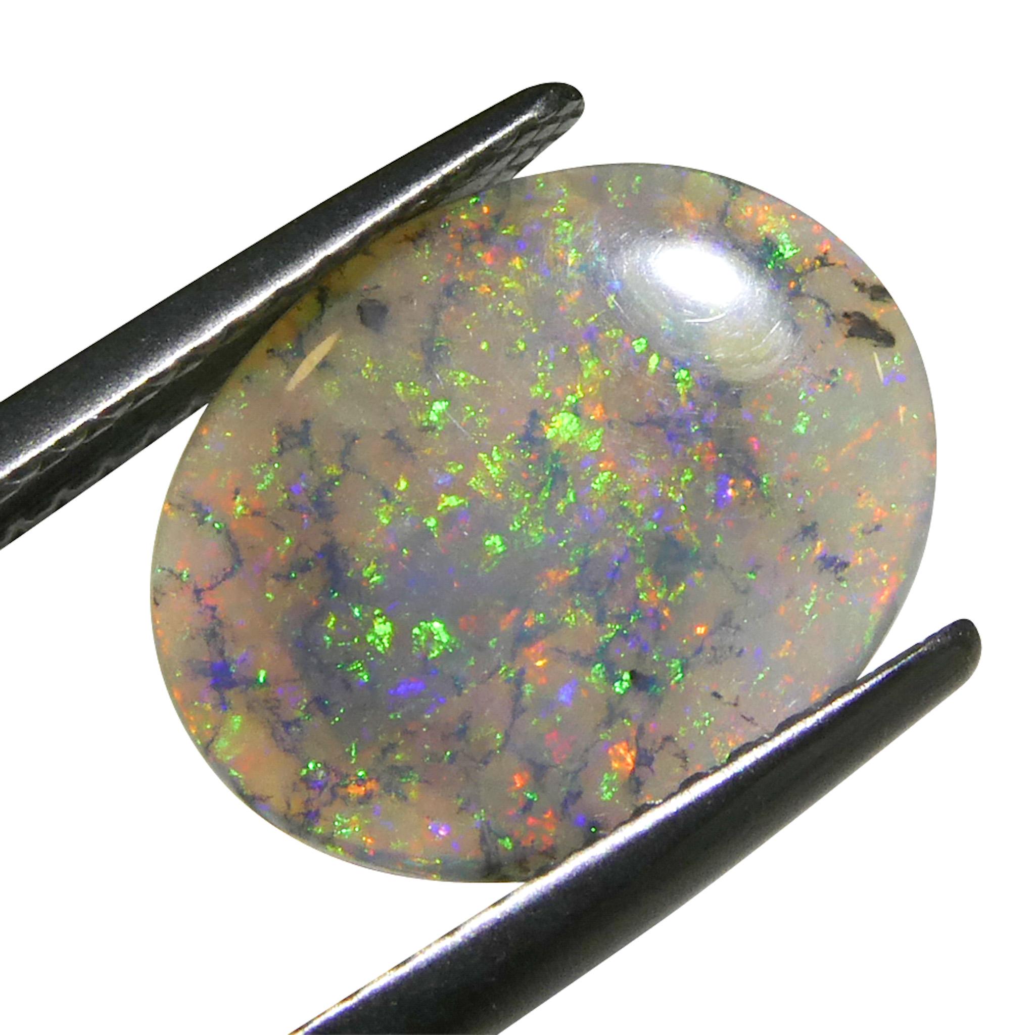 1.63ct Opale grigio ovale cabochon dall'Australia in vendita 9