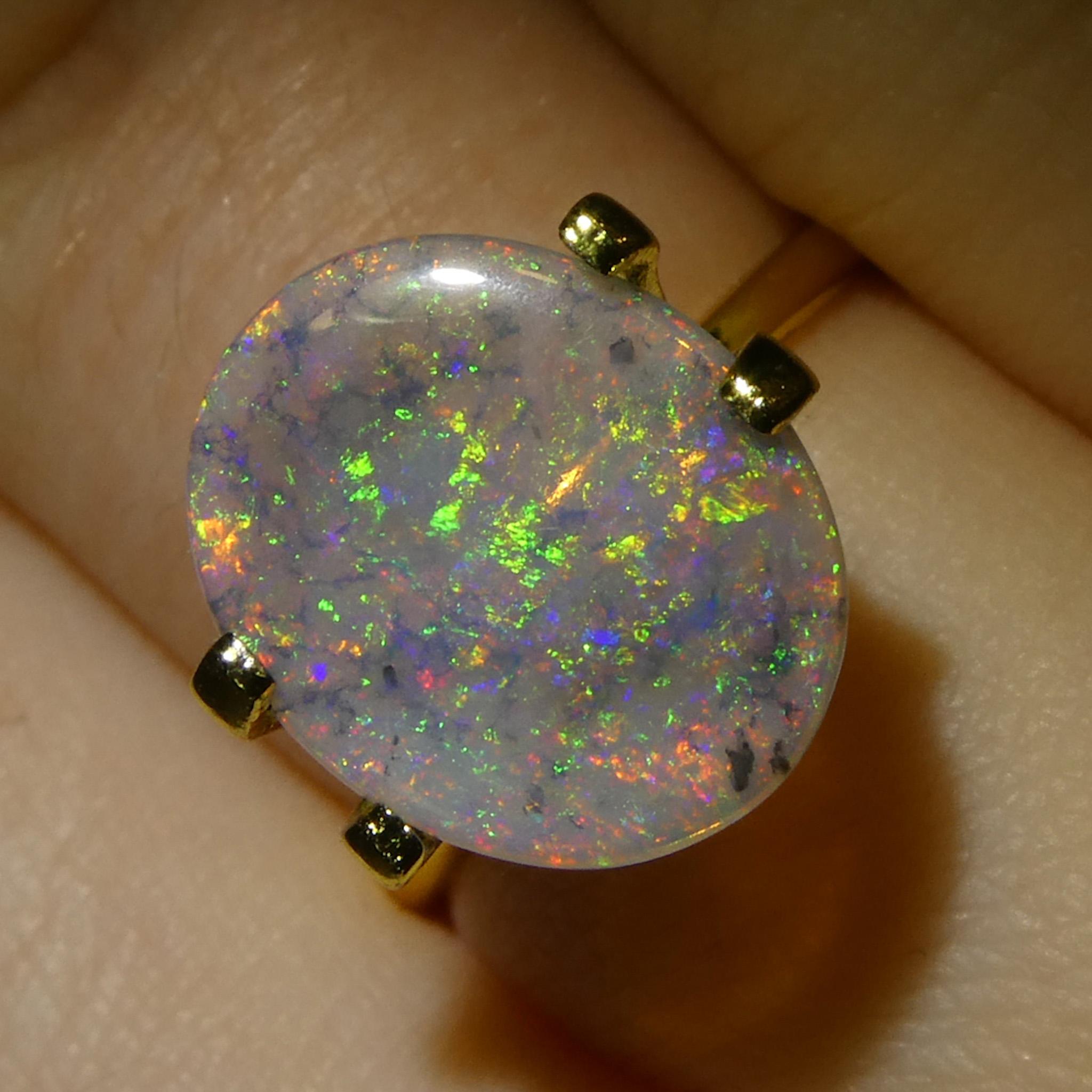 Taglio ovale 1.63ct Opale grigio ovale cabochon dall'Australia in vendita