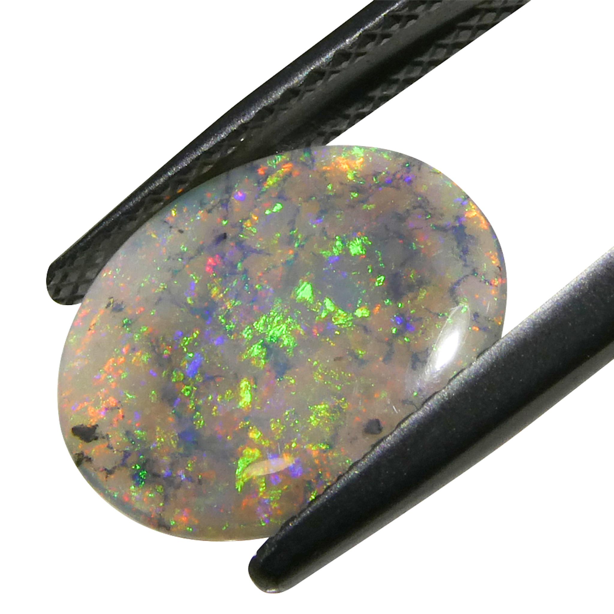 1.63ct Opale grigio ovale cabochon dall'Australia In condizioni Nuovo in vendita a Toronto, Ontario