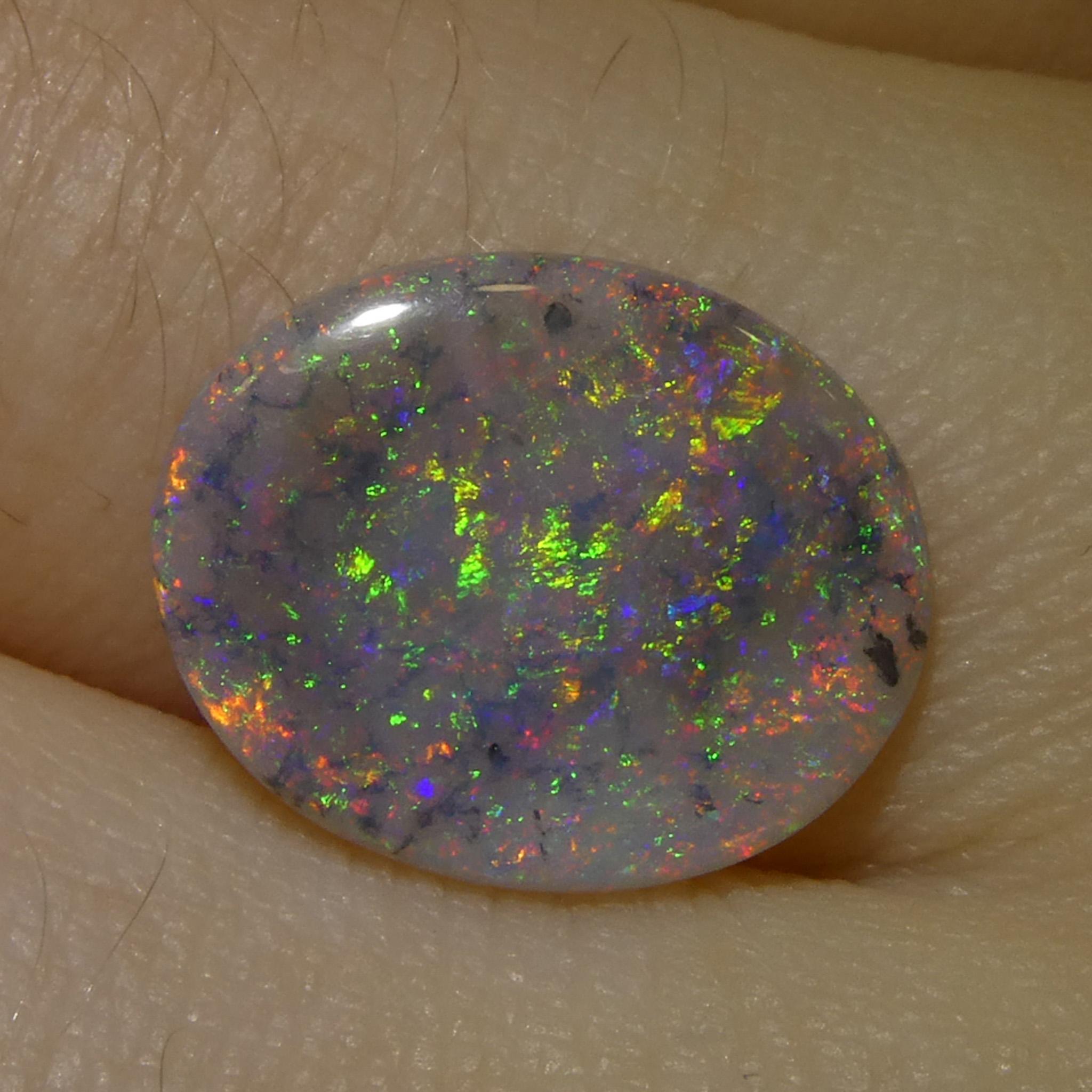 1.63ct Opale grigio ovale cabochon dall'Australia in vendita 2