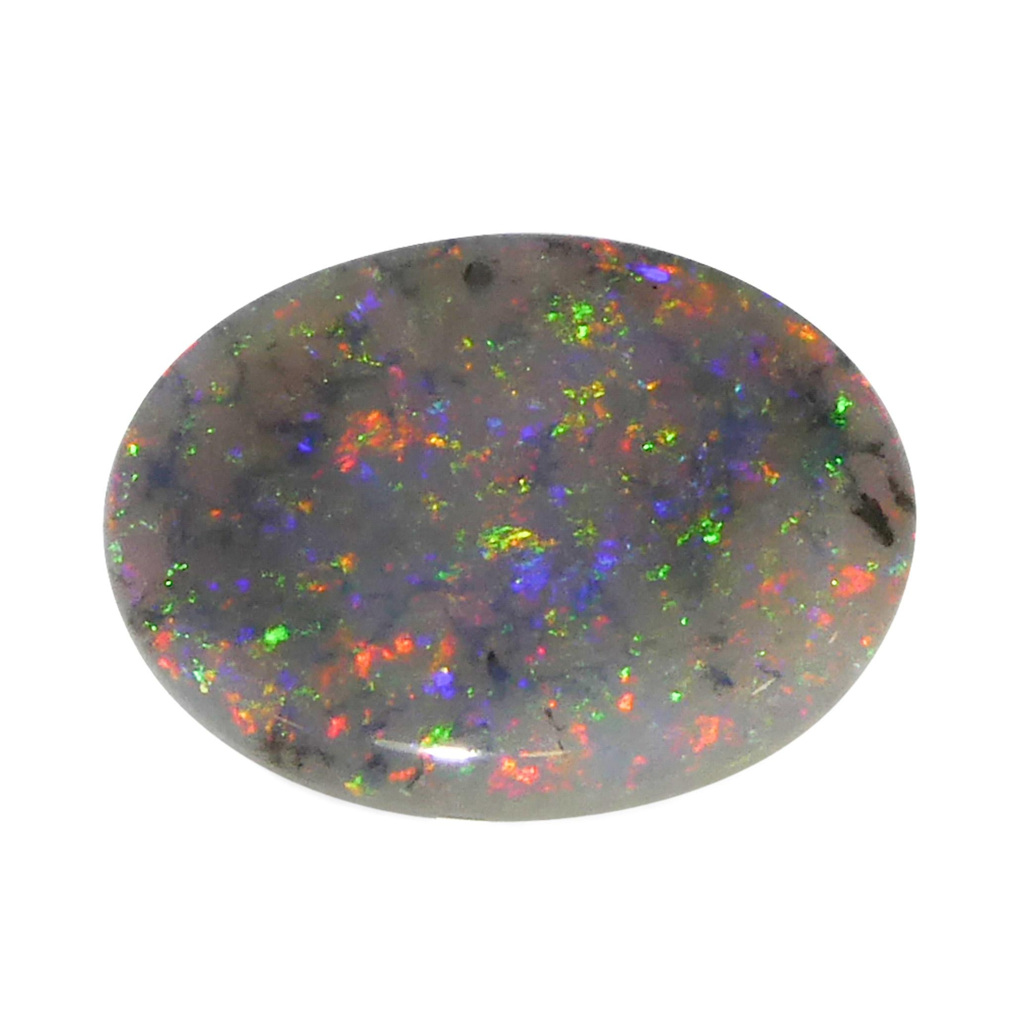 1.63ct Opale grigio ovale cabochon dall'Australia in vendita 6