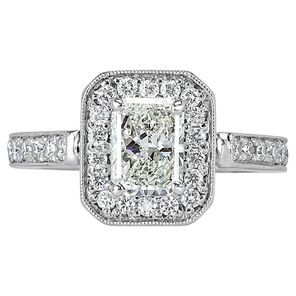 1.63ct Radiant Cut Diamond Wedding Set For Sale