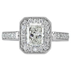 1.63ct Radiant Cut Diamond Wedding Set