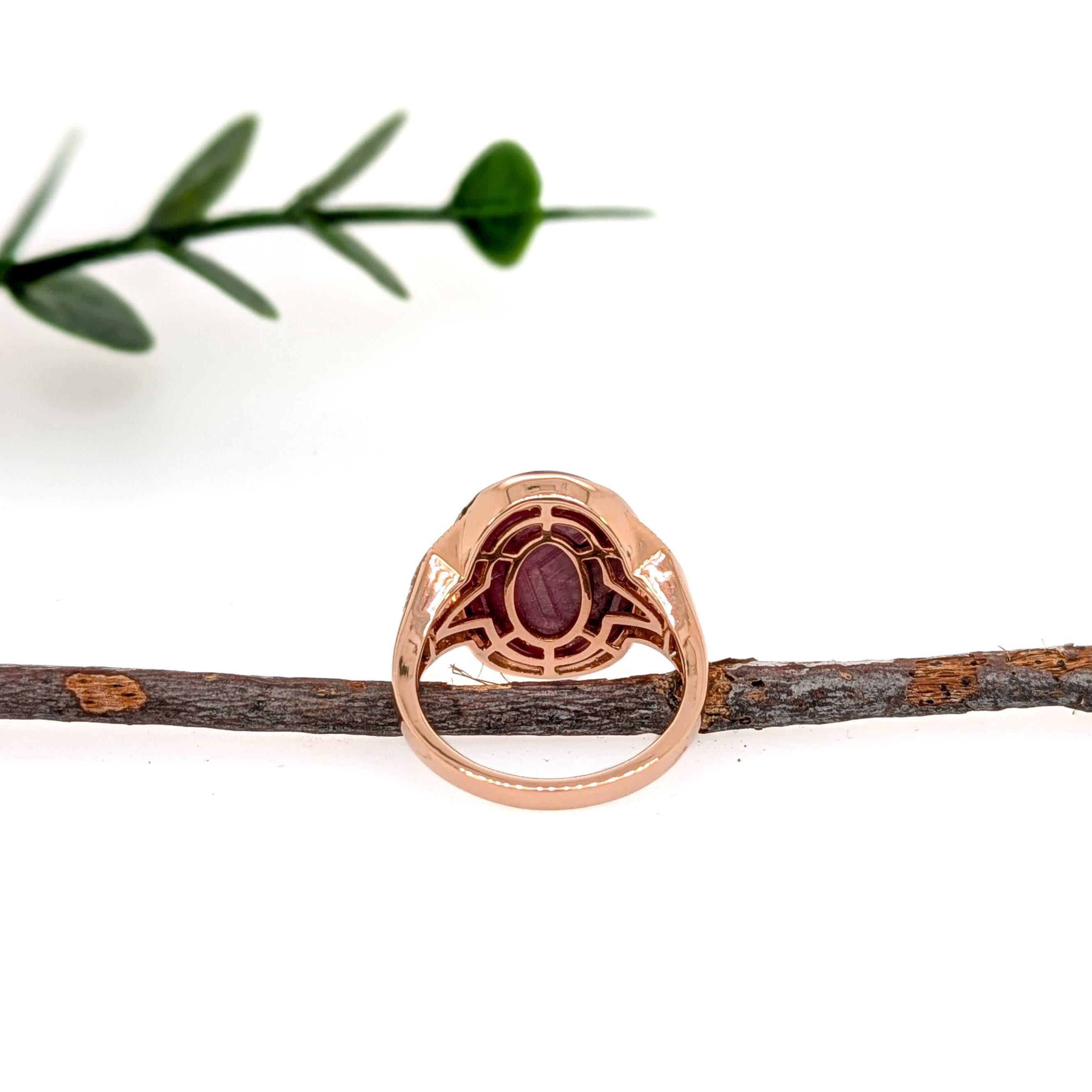 Women's 16.3ct Star Ruby Ring w Natural Diamond Accents in Solid 14K Gold  OV 17x13mm